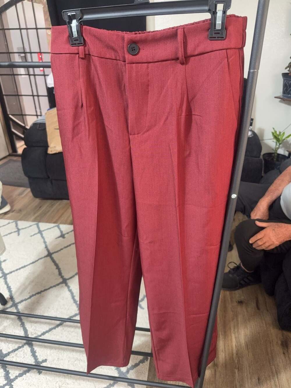 Unbranded Women's Burgundy Elastic Waist Dress Pants Size XL